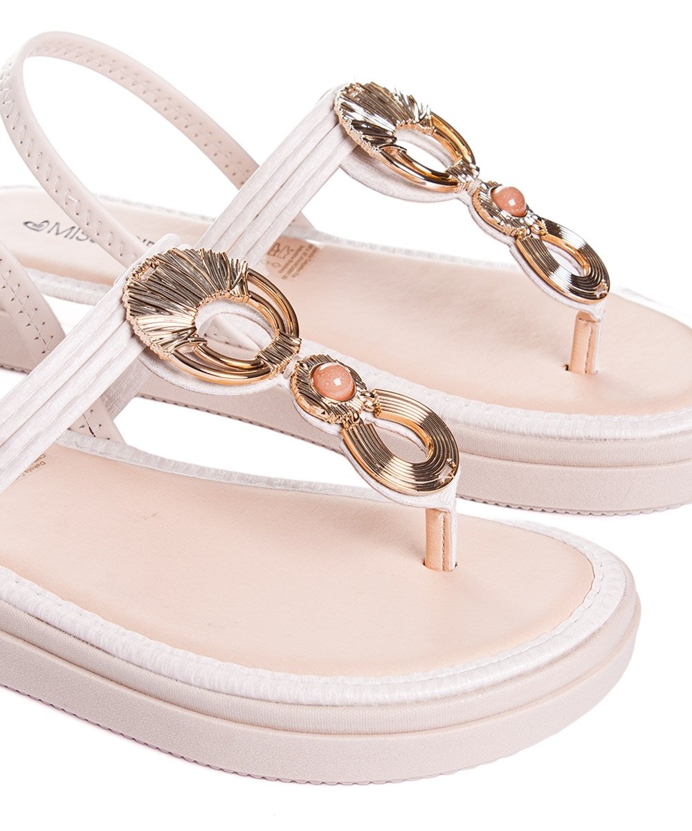 Sandália Flatform Mississipi Metal Bege Bege 4