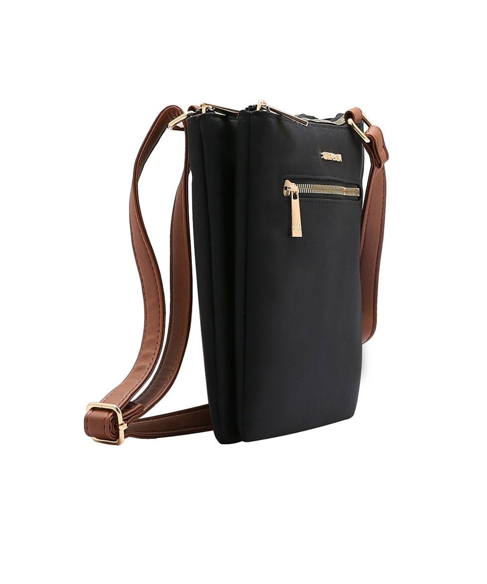 Bolsa Feminina Transversal Chenson Microfiber Preto Preto 2