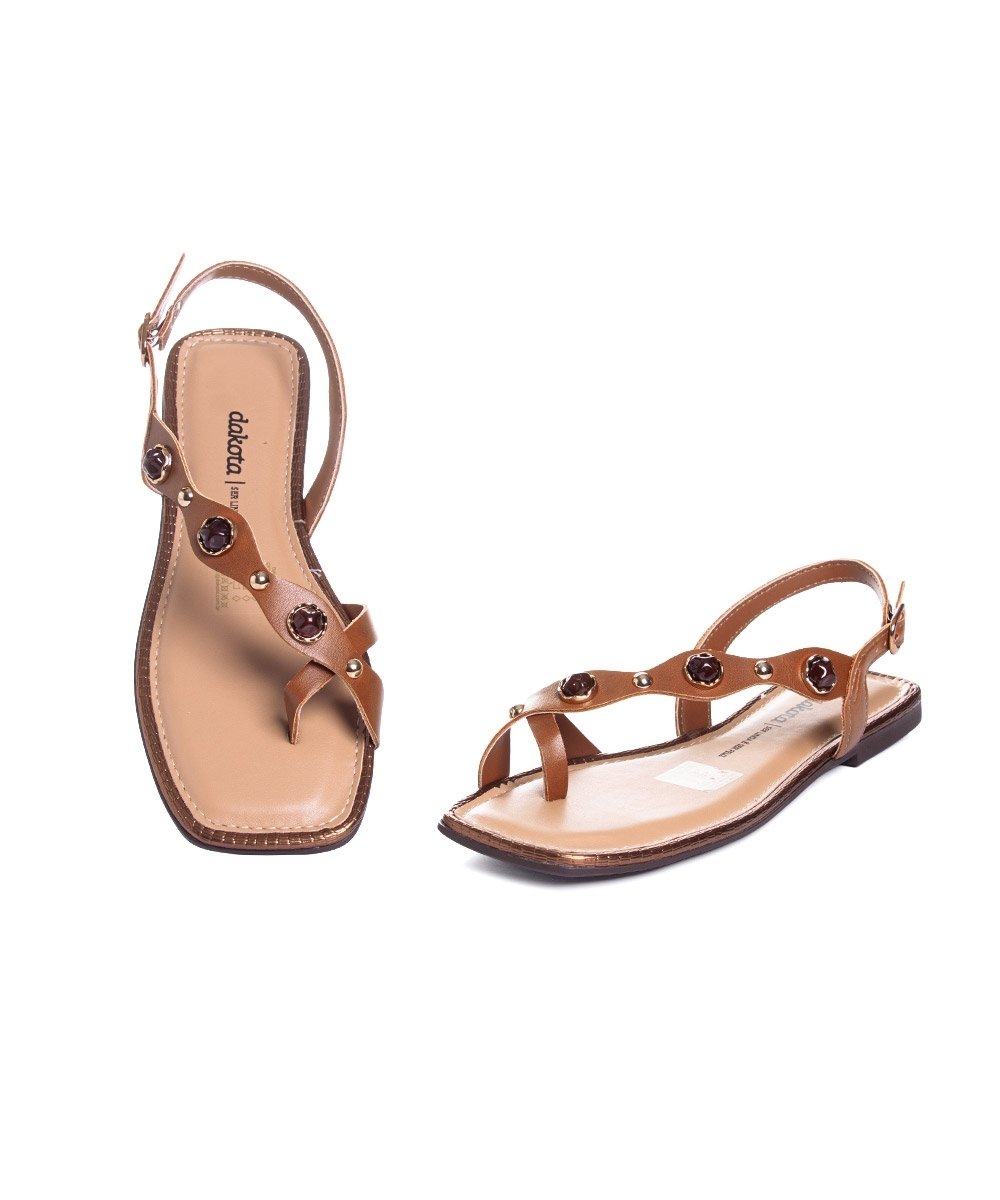 Sandália Dakota Rasteira Y9381 Caramelo Marrom 4