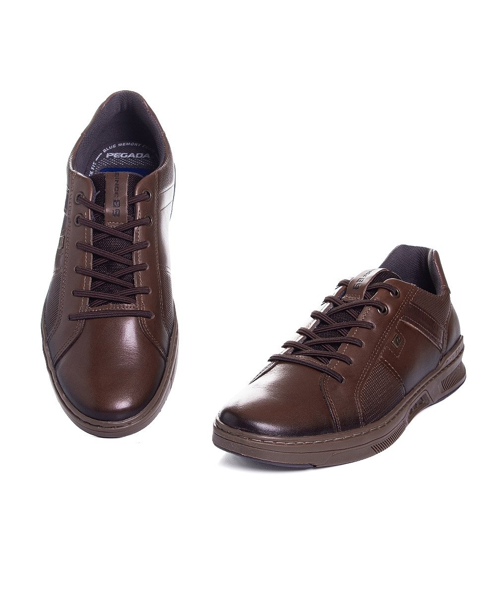 Tênis Masculino Pegada Couro Tabaco Marrom 4