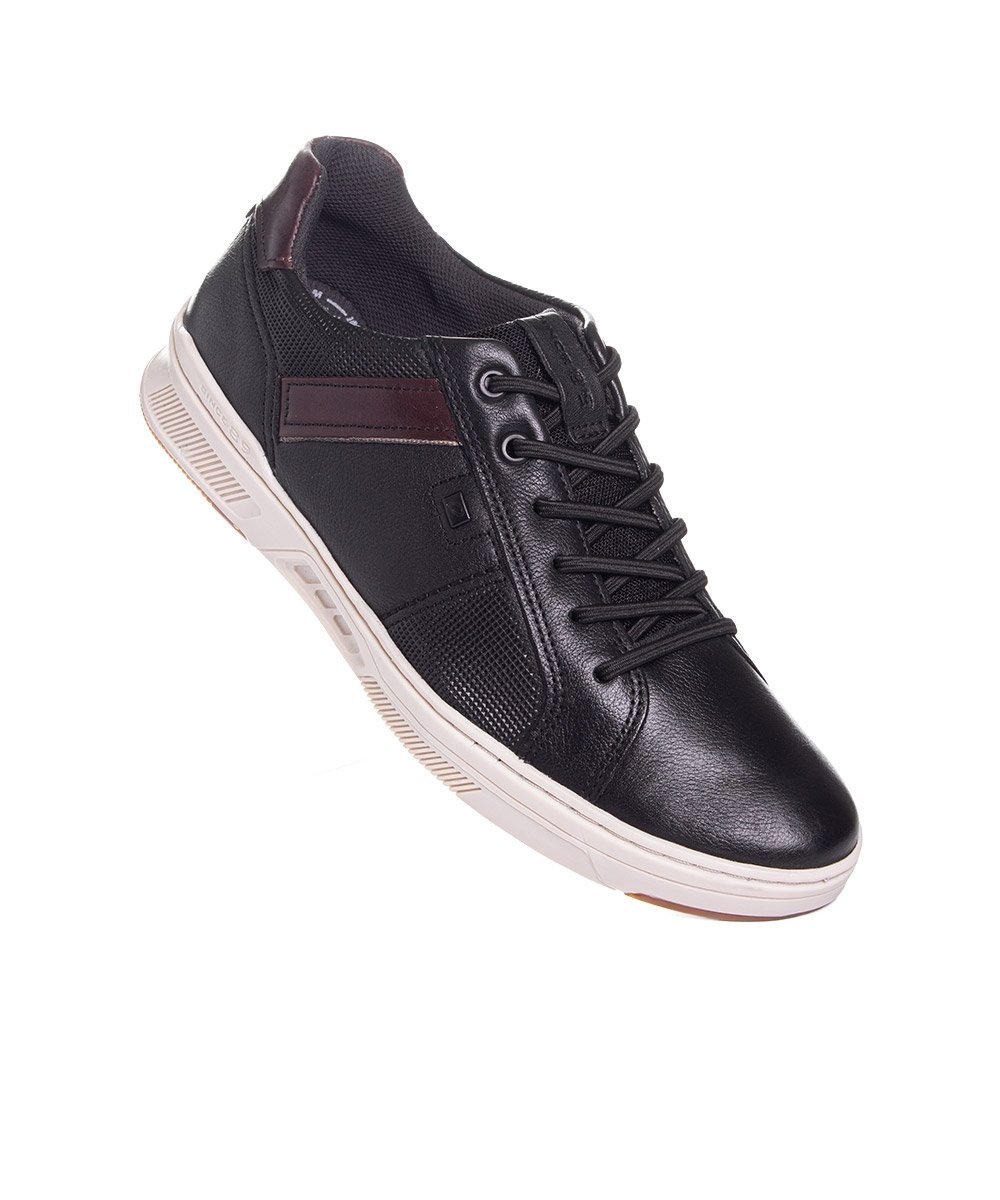 Tênis Masculino Pegada Couro Preto Preto 2