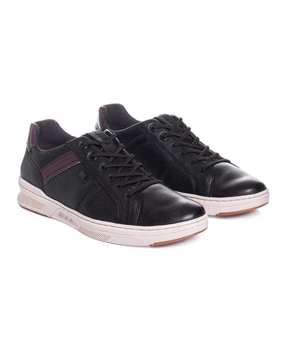 Tênis Masculino Pegada Couro Preto Preto 3