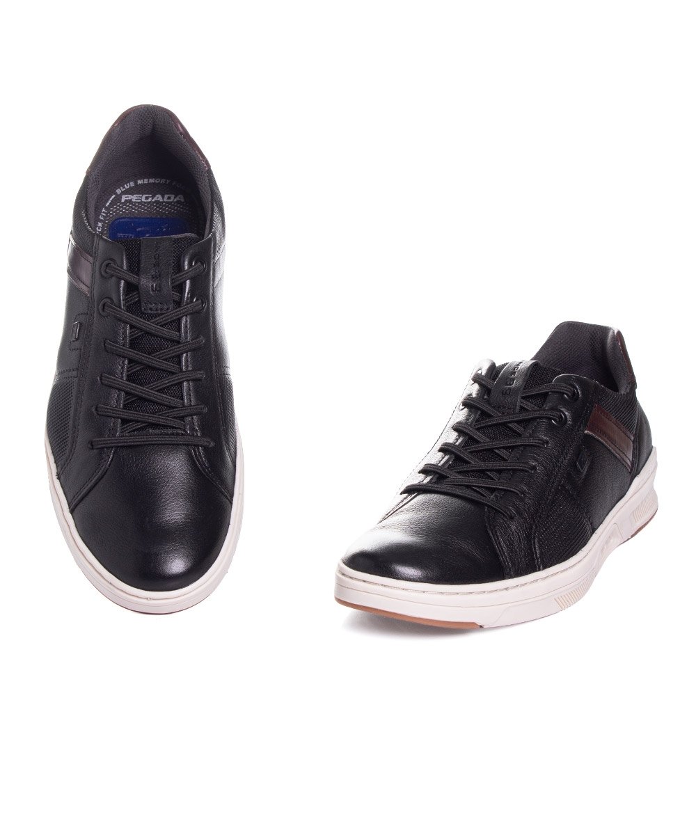 Tênis Masculino Pegada Couro Preto Preto 4