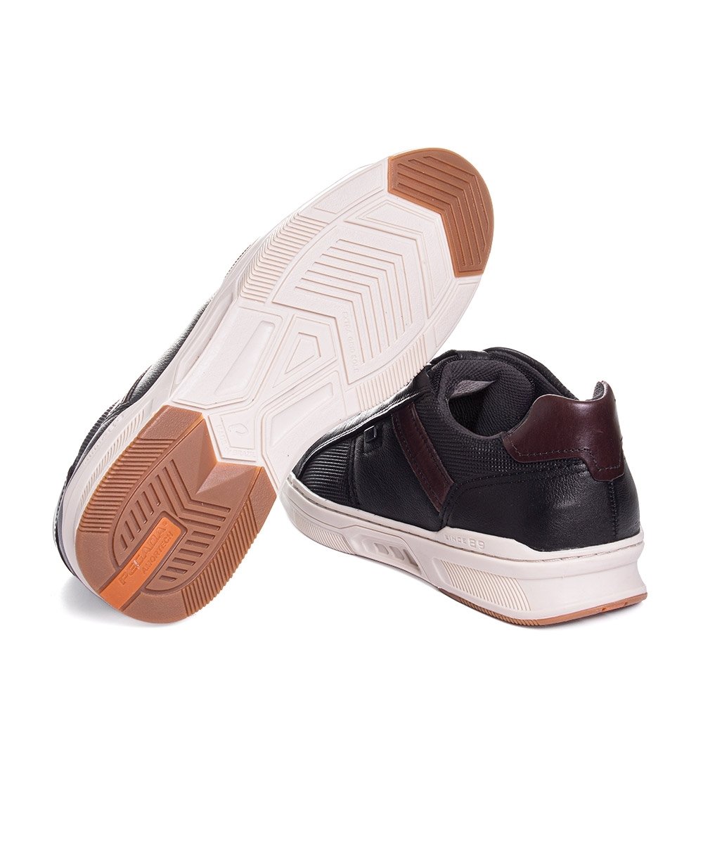 Tênis Masculino Pegada Couro Preto Preto 5