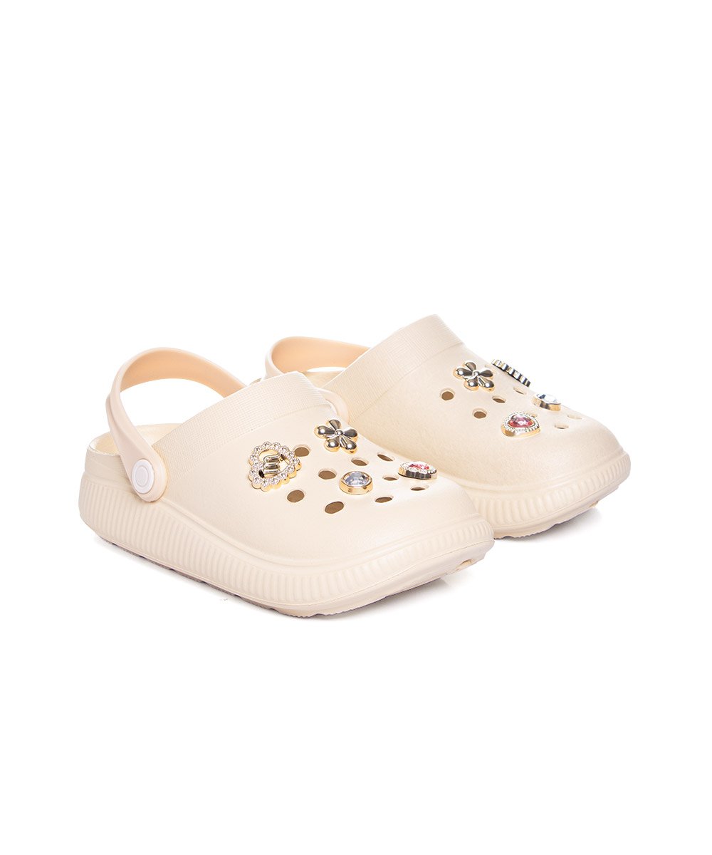 Sandália Babuche Molekinha Botons Creme Branco 4