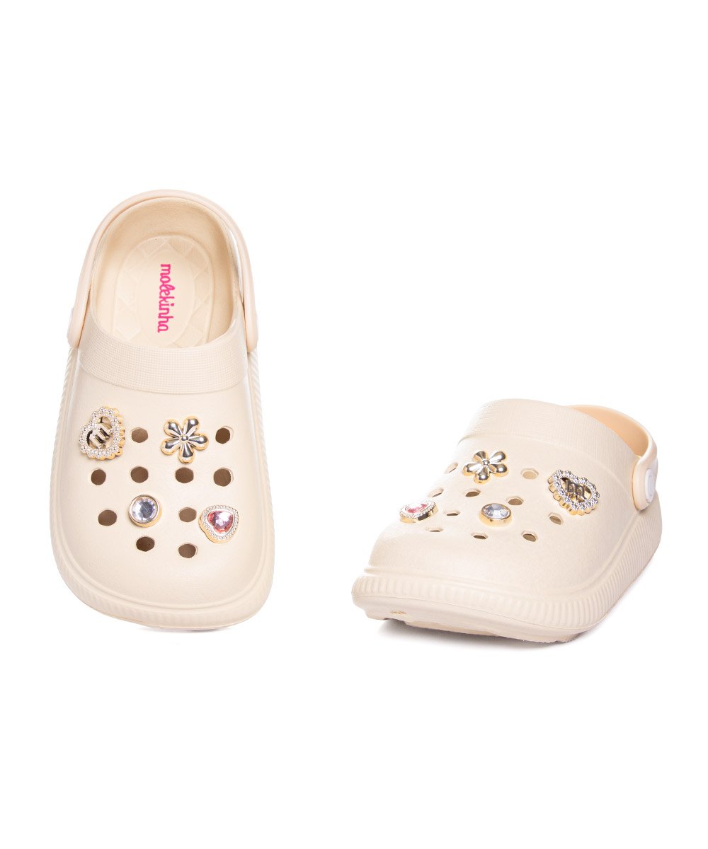 Sandália Babuche Molekinha Botons Creme Branco 5