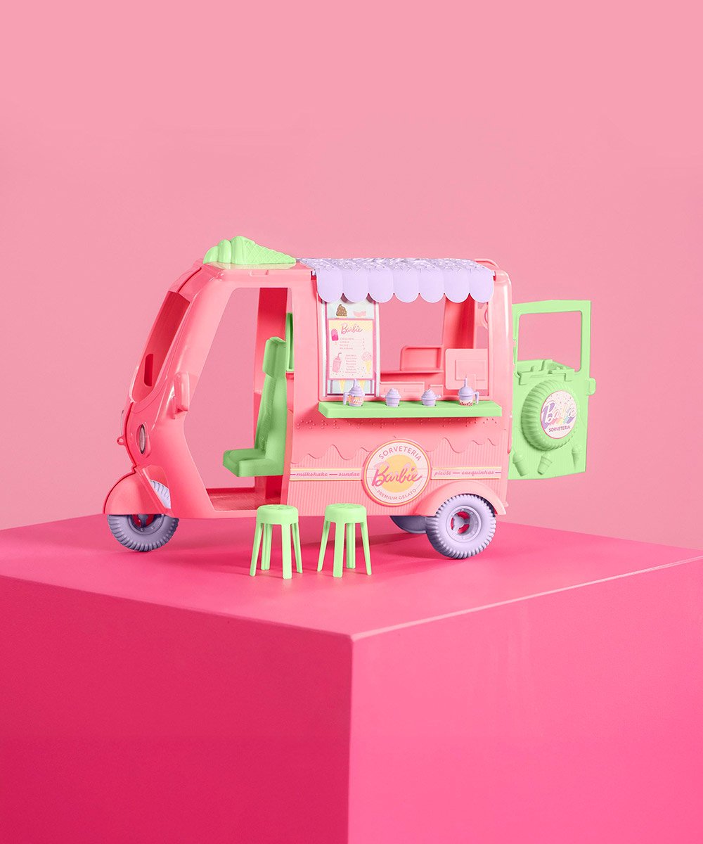 Sandália Infantil Grendene Barbie Sorveteria Rosa Rosa 4