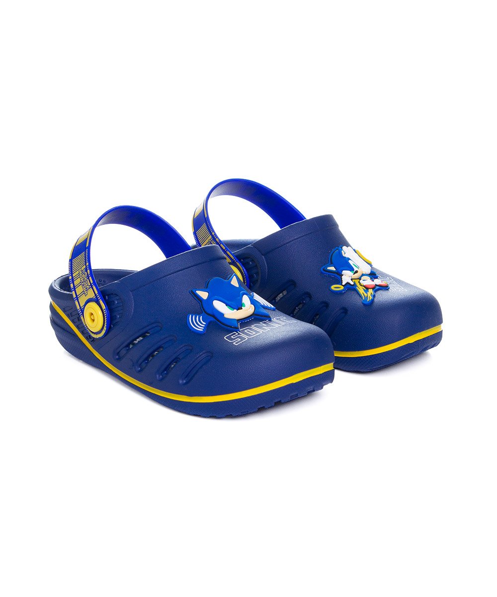 Babuche Infantil Grendene Sonic Azul/Amarelo Azul 4