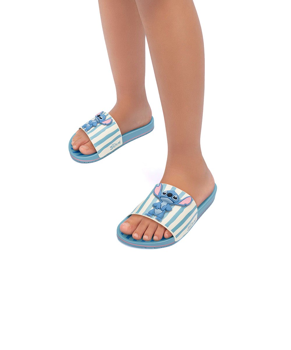Chinelo Slide Grendene Stitch Disney Mania Plus Azul