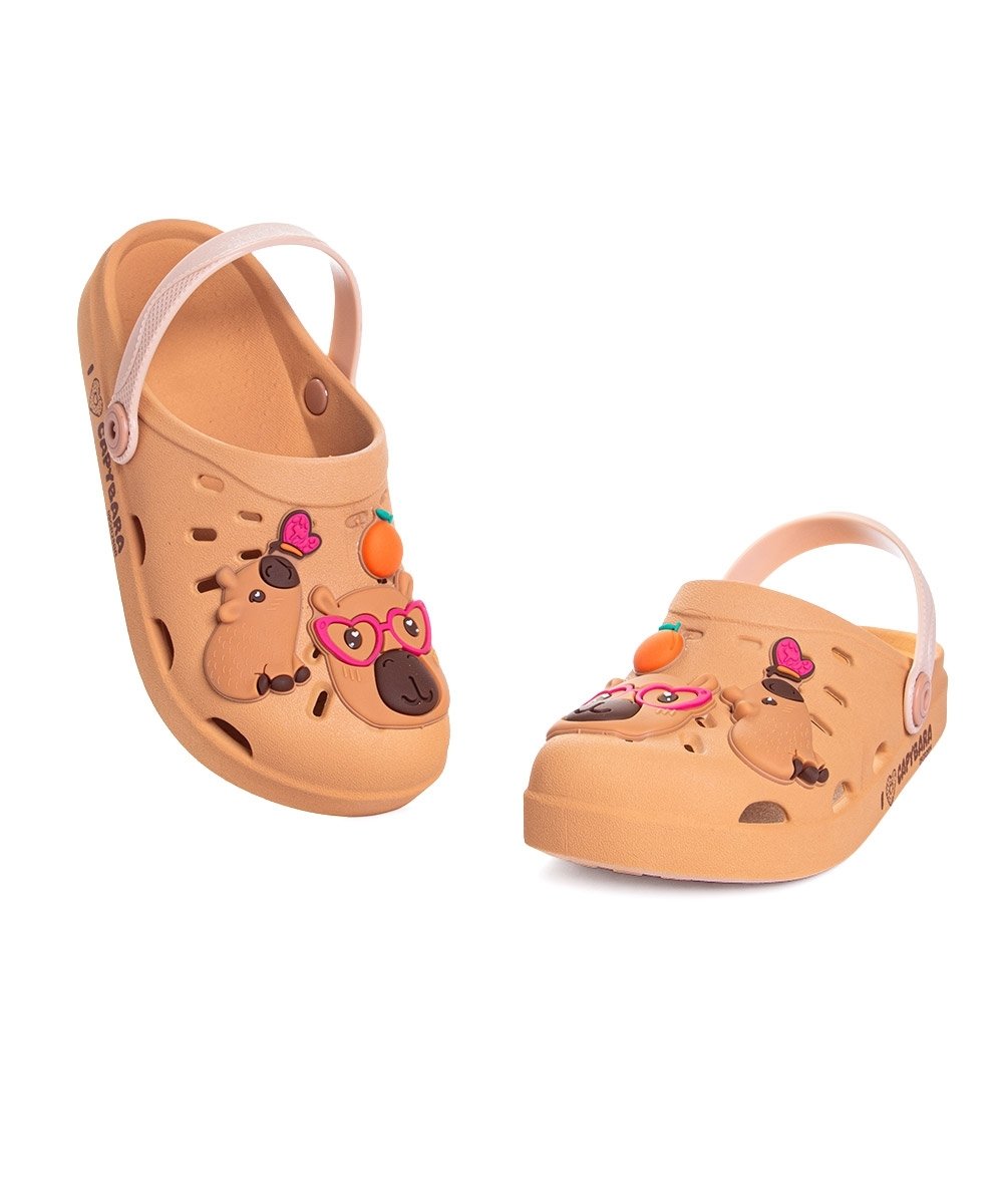 Babuche Infantil Grendene Capivara Hype Marrom Bege 5