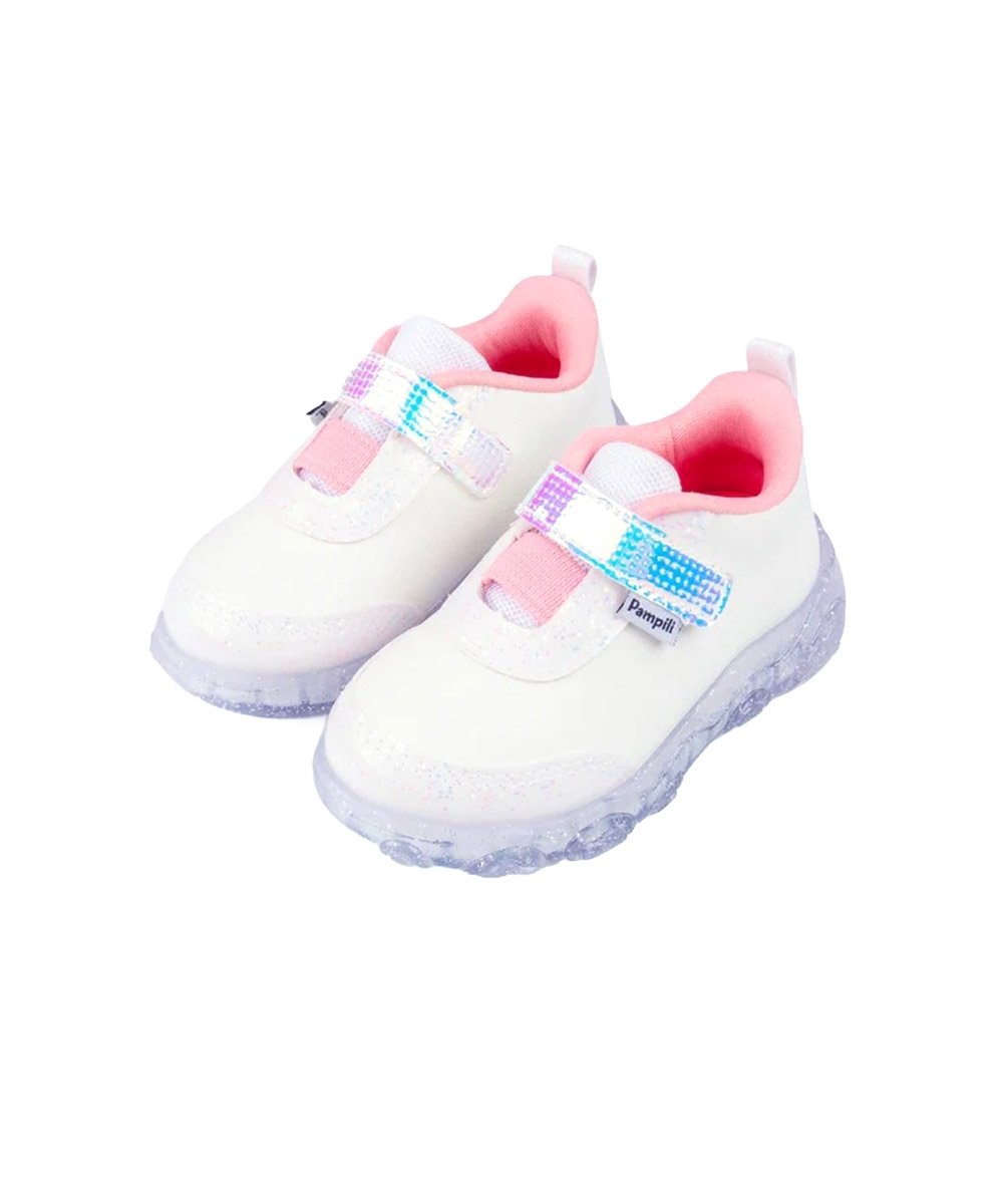 Tênis de Led Infantil Pampili Liz Luz Branco Branco 2