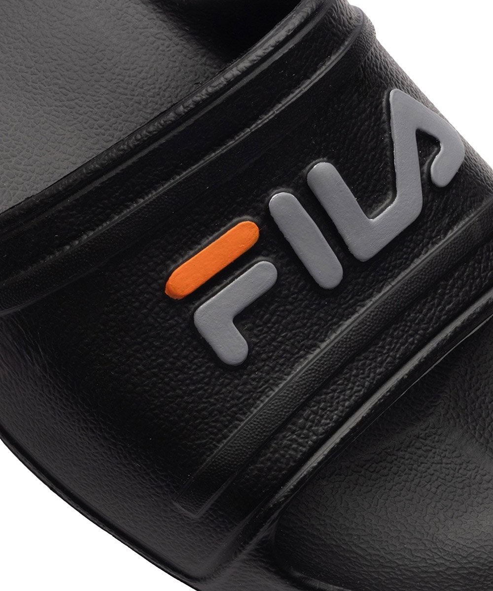 Chinelo Fila Sleek Slide F01sd00010 Preto/Laranja Preto 4