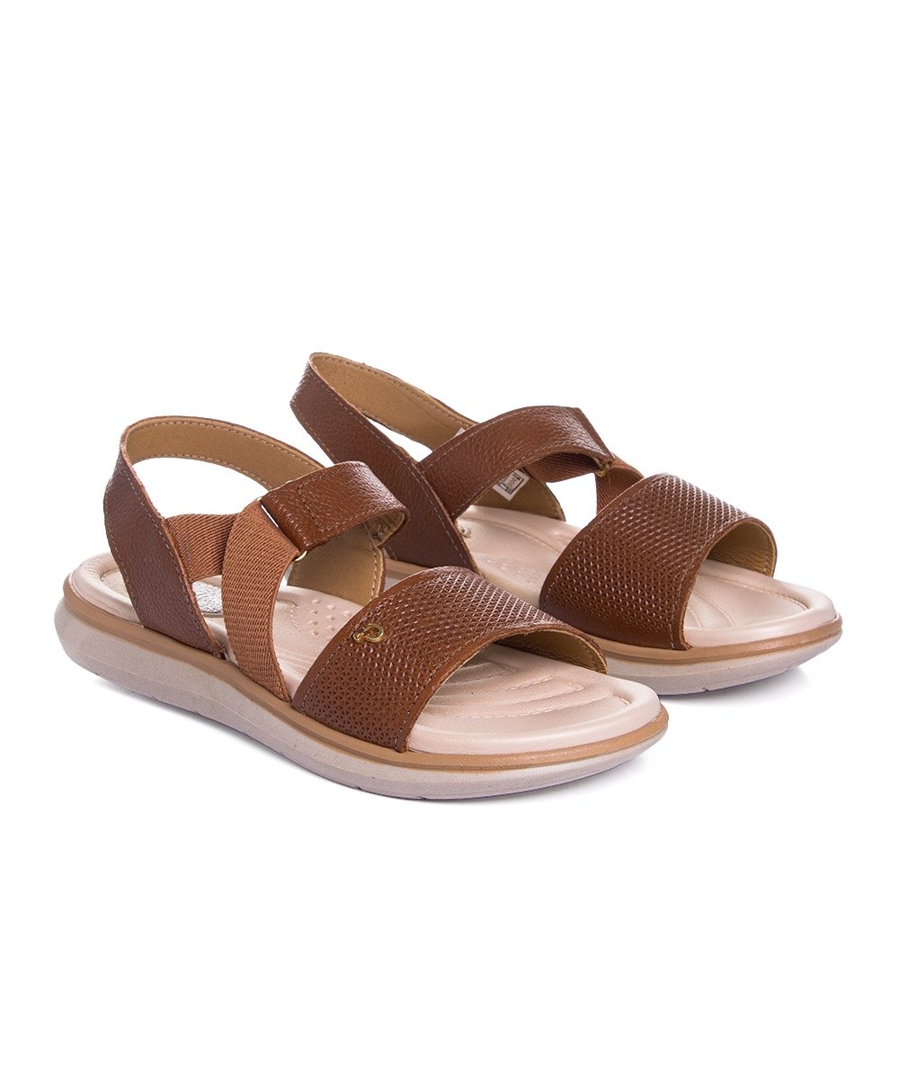 Sandália Feminina Pegada Amortech Couro Argila Marrom 3