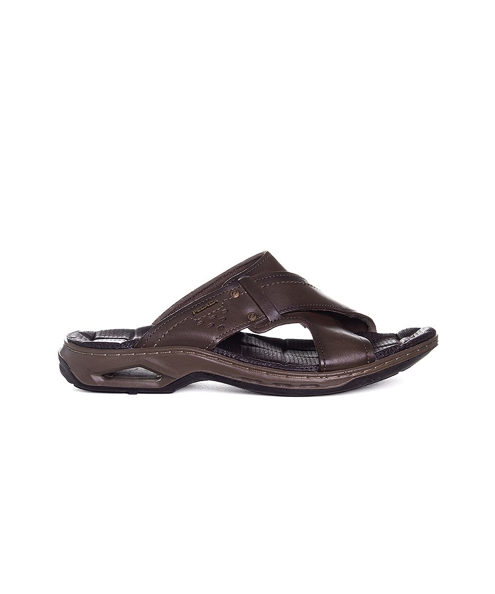 Chinelo Masculino Pegada Amortech Couro Cravo