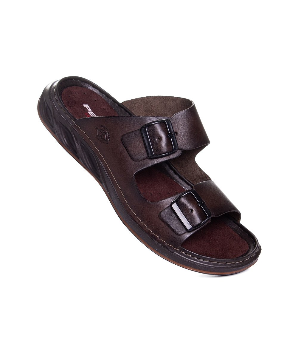 Chinelo Pegada Masculino Levitech Couro Cravo Marrom 2