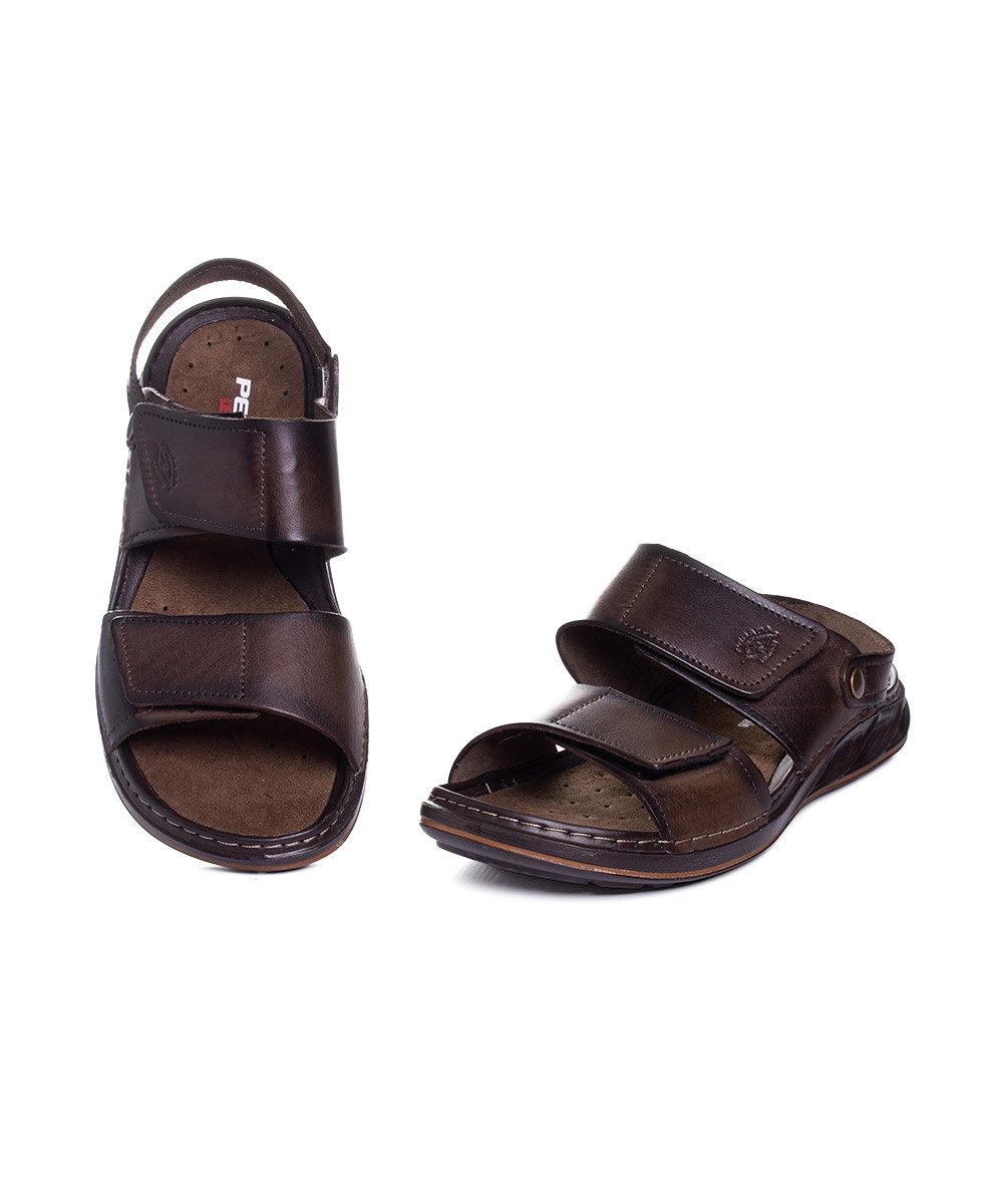 Sandália Pegada Masculina em Couro Cravo Marrom 4