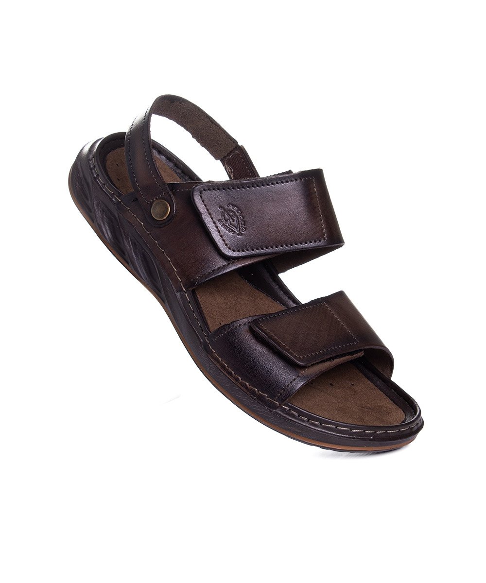 Sandália Pegada Masculina em Couro Cravo Marrom 2