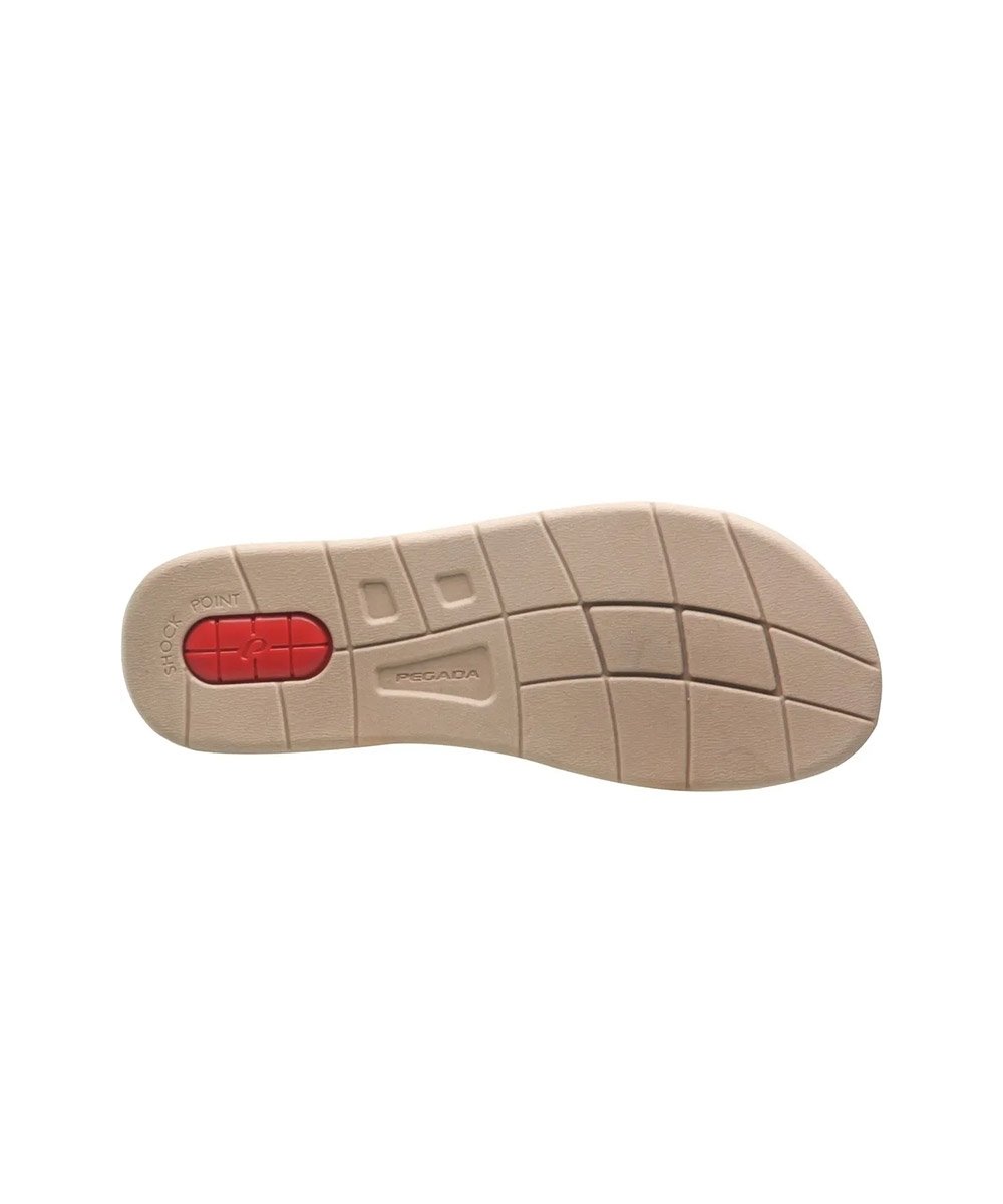 Sandália Feminina Pegada Amortech Couro Creme Bege 5