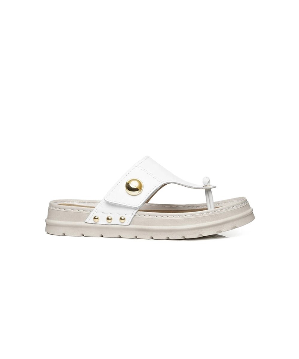 Chinelo Feminino Pegada Grace Couro Off White