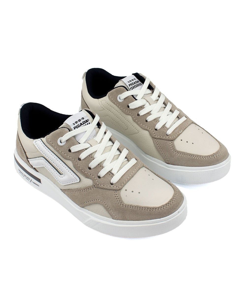 Tênis Masculino Pegada Casual Couro Branco Branco 4