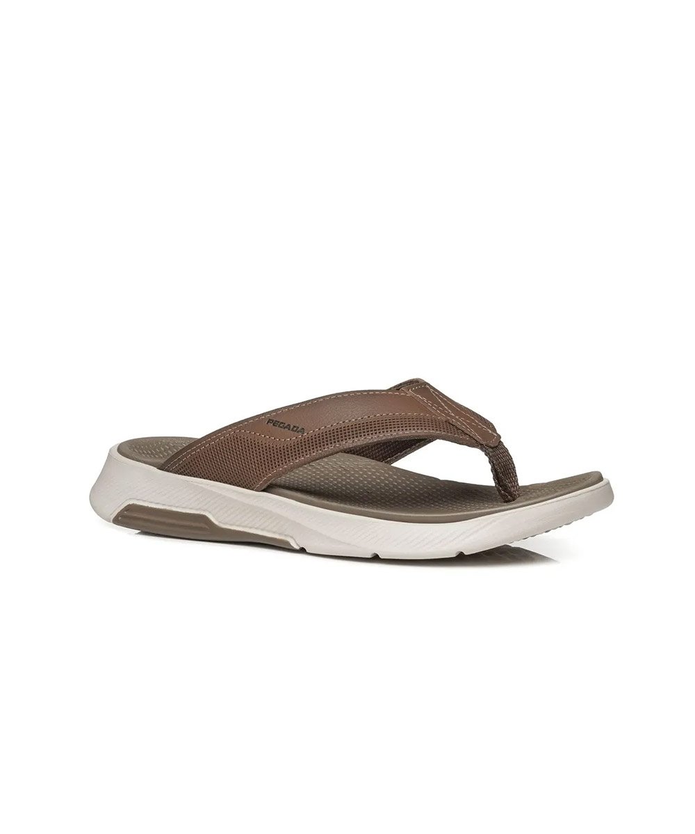 Chinelo Masculino Pegada Levitech Kai Couro Caqui Marrom 3