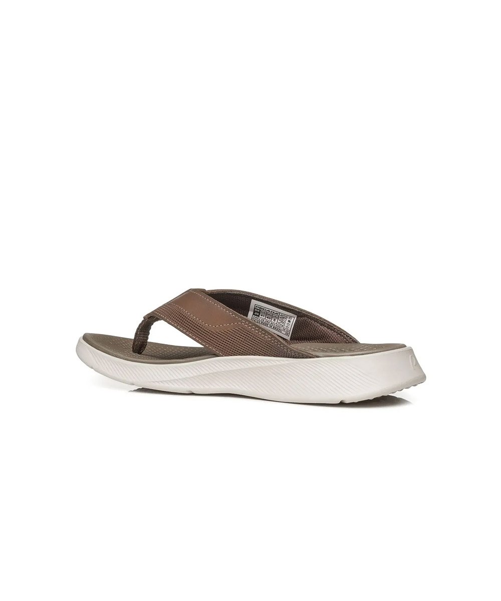 Chinelo Masculino Pegada Levitech Kai Couro Caqui Marrom 5