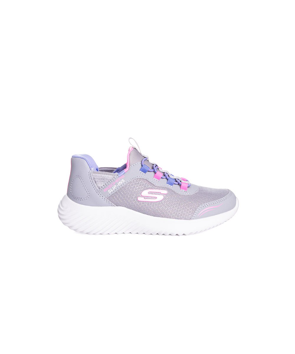 Tênis Infantil Skechers Calce Fácil Cinza Lilás 2