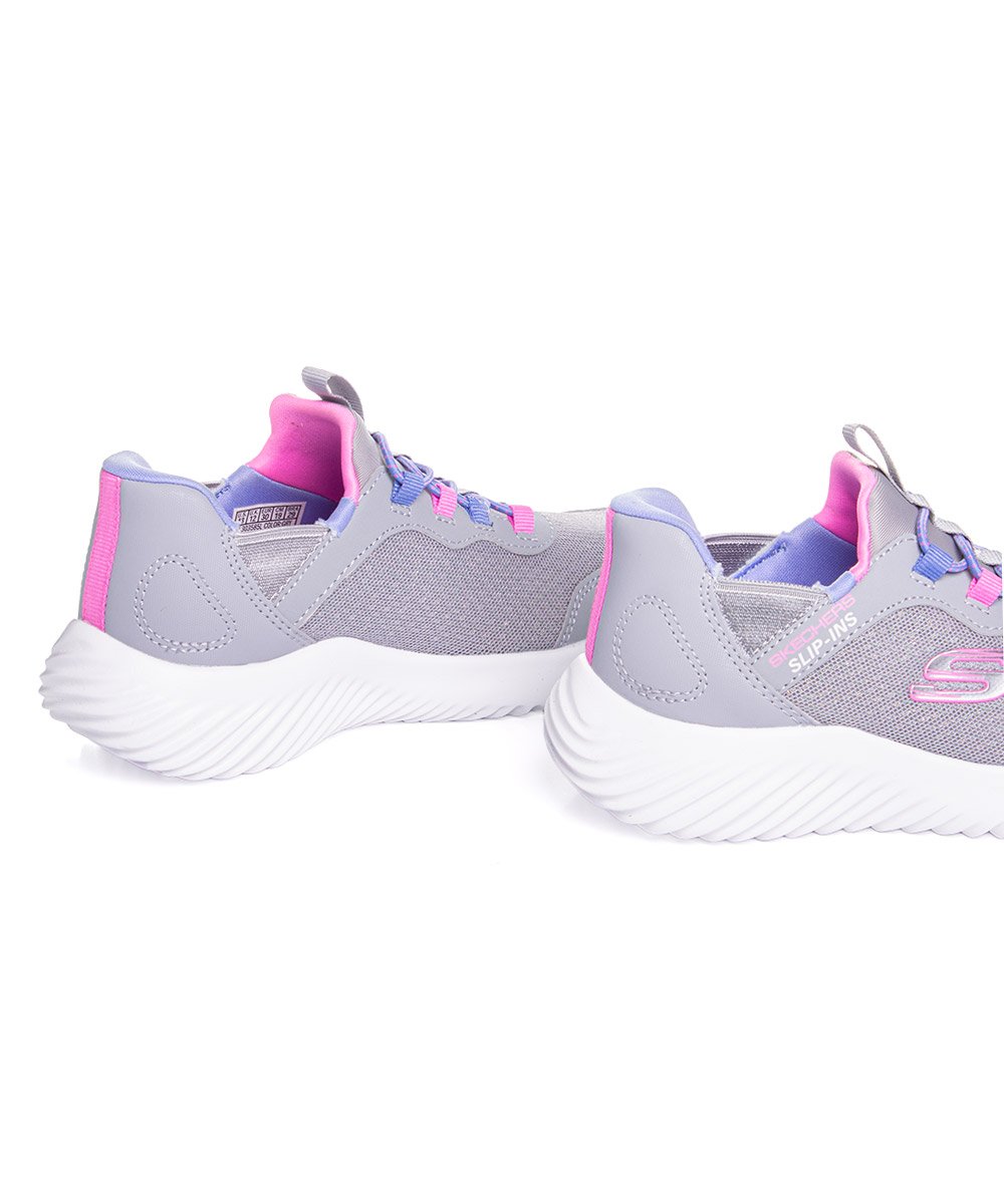 Tênis Infantil Skechers Calce Fácil Cinza Lilás 6