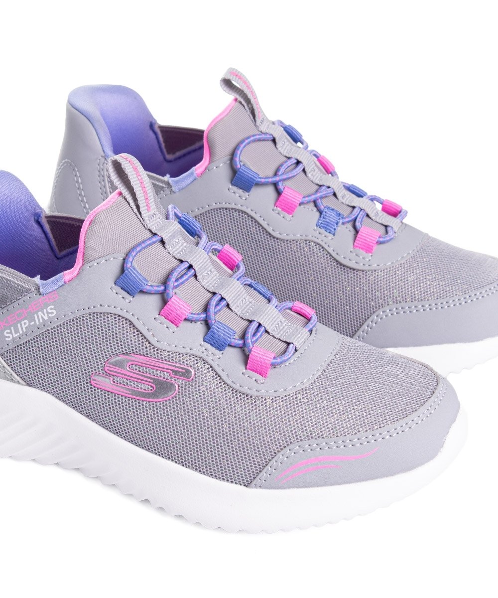 Tênis Infantil Skechers Calce Fácil Cinza Lilás 10