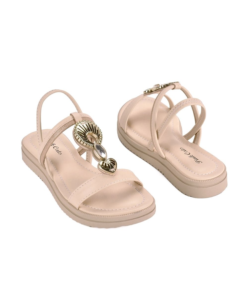 Sandália Pink Cats Infantil Flatform Bege Bege 5