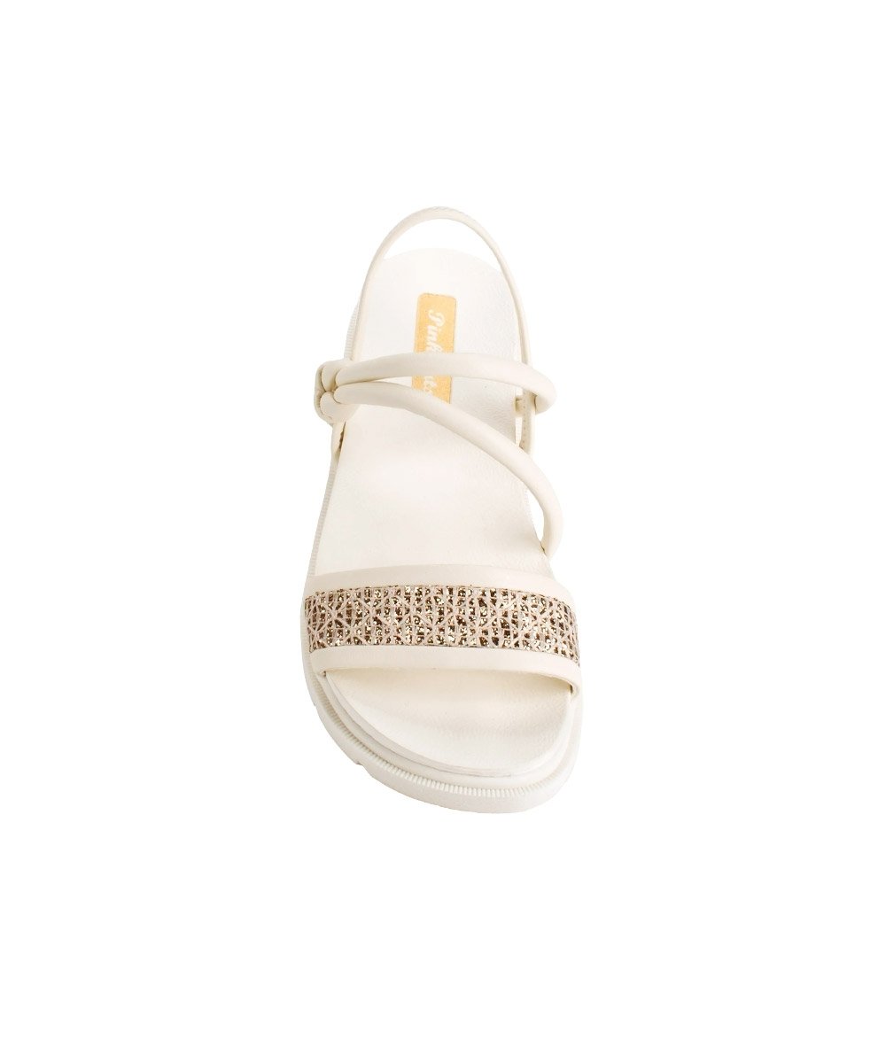 Sandália Infantil Pink Cats Flatform Creme Branco 5