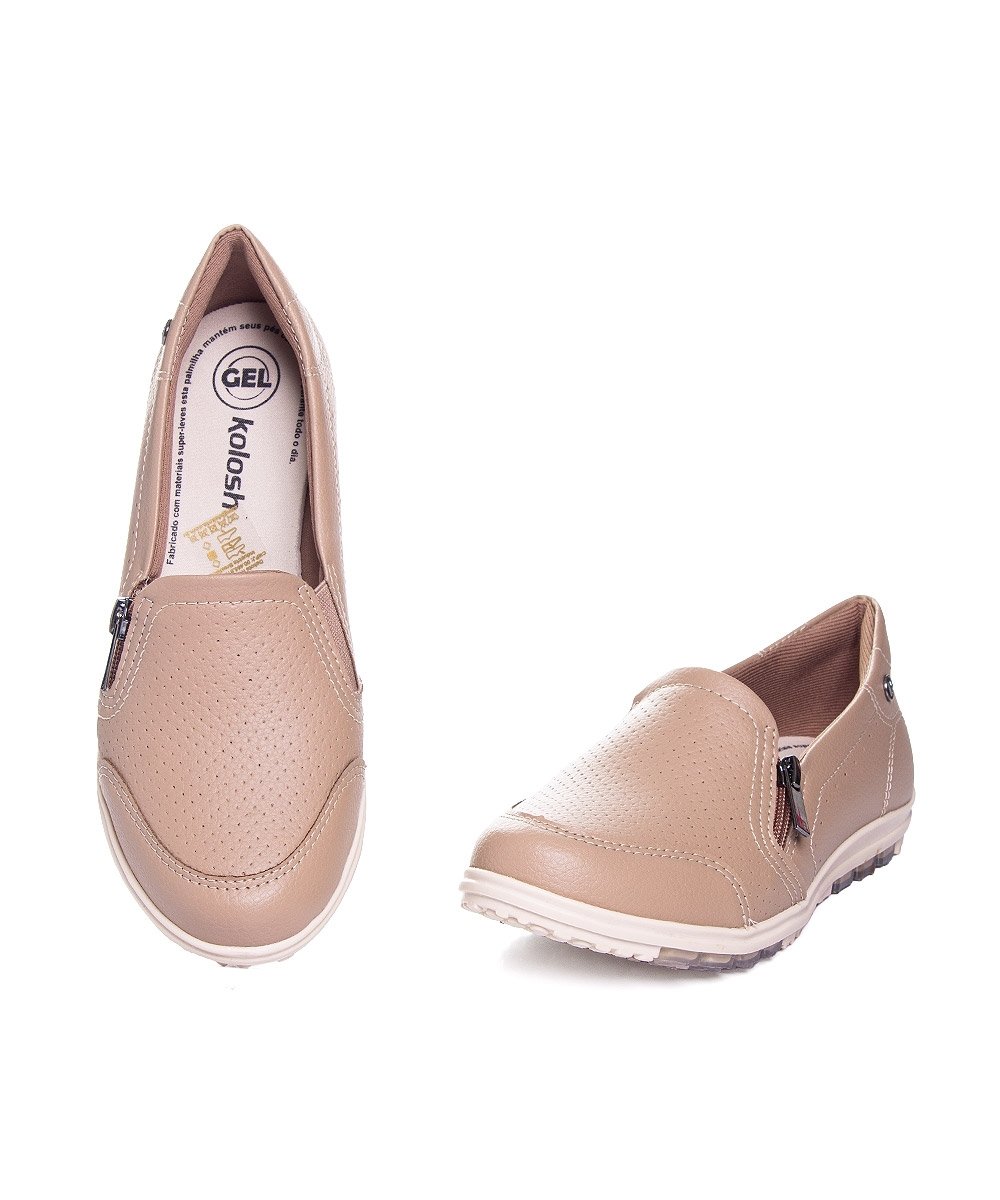 Tênis Feminino Kolosh Calce Fácil Slip On Capuccino Bege 4