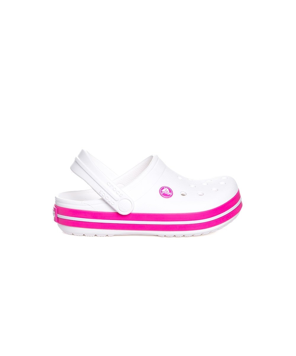 Crocs Sandália Infantil Crocband Branco/Rosa