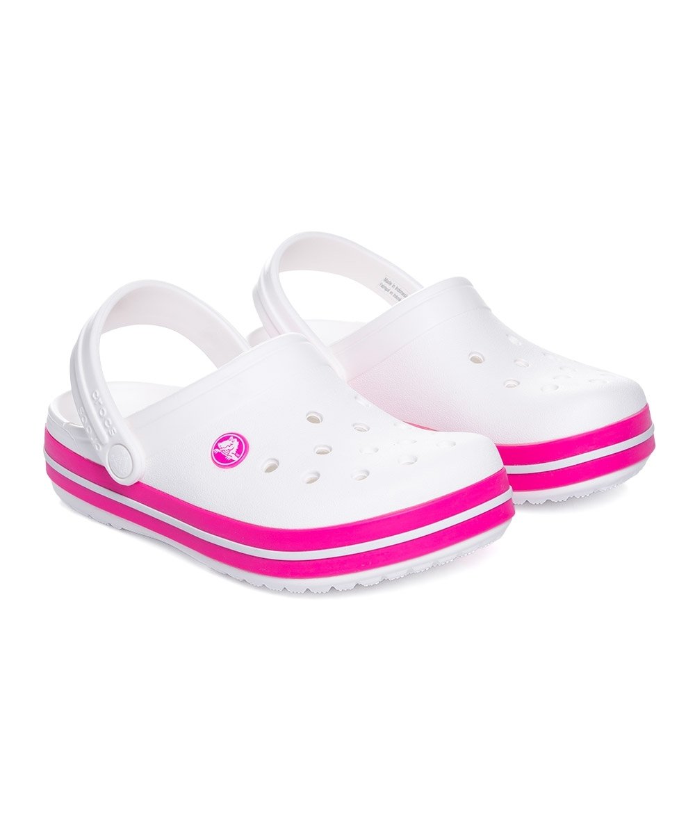 Crocs Sandália Infantil Crocband Branco/Rosa Branco 4