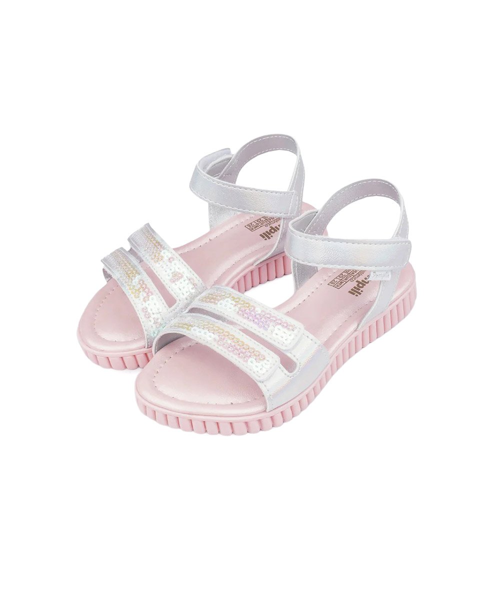 Sandália Infantil Pampili Candy Paetê Branco Branco 5