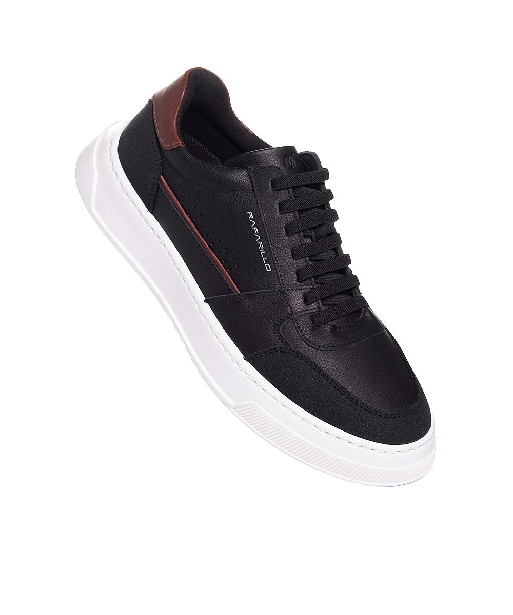 Sapatênis Masculino Rafarillo Max Light Couro Preto Preto 2