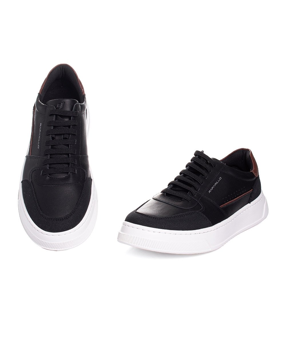 Sapatênis Masculino Rafarillo Max Light Couro Preto Preto 4