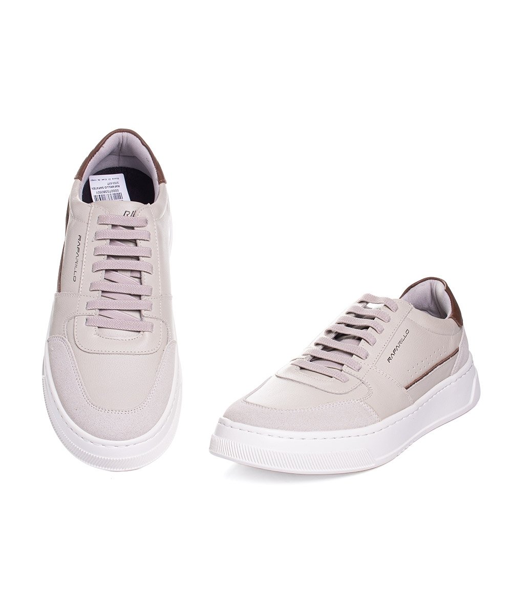 Tênis Masculino Rafarillo Max Light Couro Gelo Branco 4
