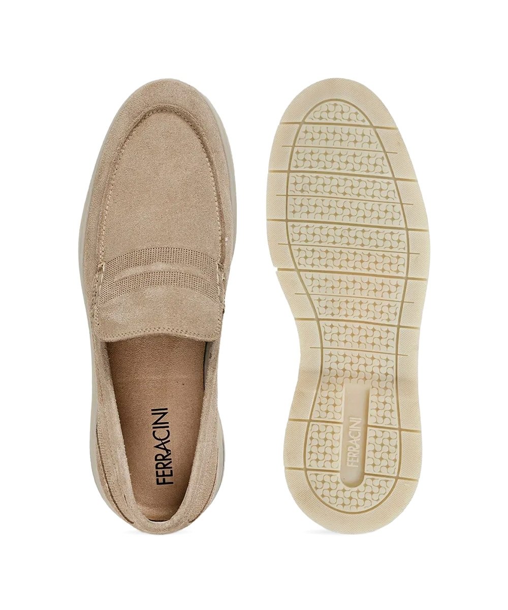 Mocassim Masculino Ferracini Malta Plus Couro Taupy Bege 4