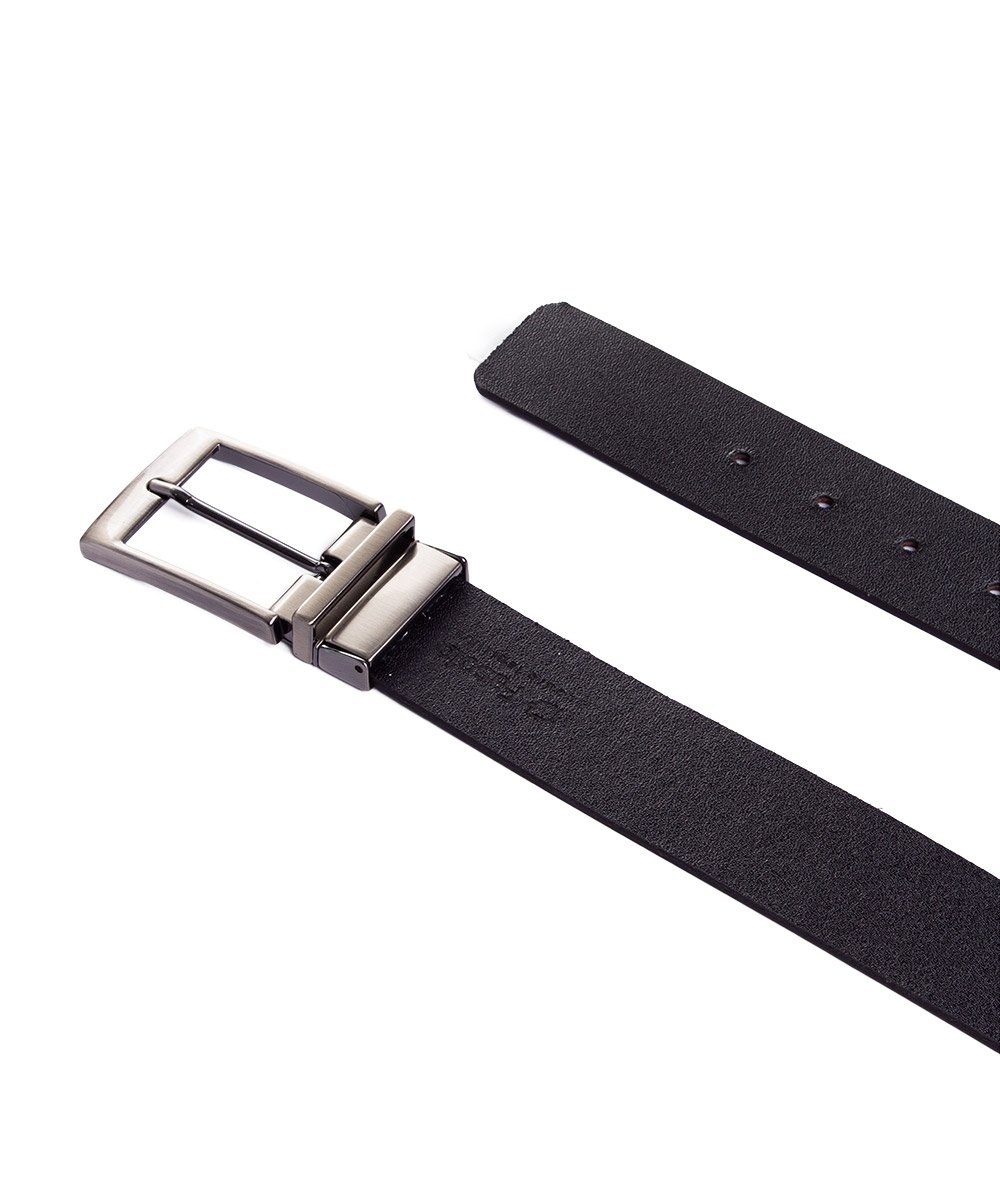 Cinto Masculino Fasolo Dupla Face Couro Preto/Caramelo Preto/Caramelo 2