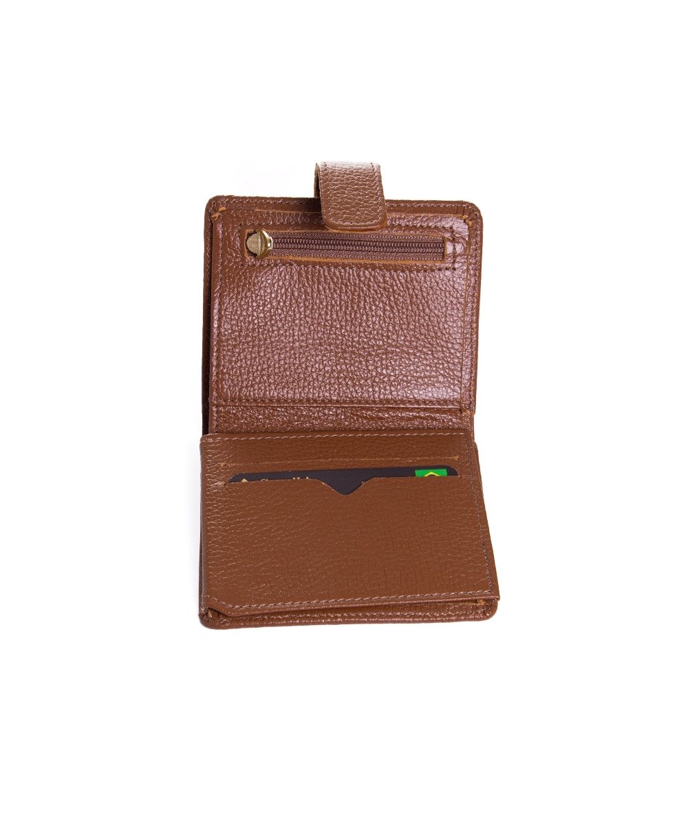 Carteira Feminina Couribi Couro 2025 Caramelo Marrom 3