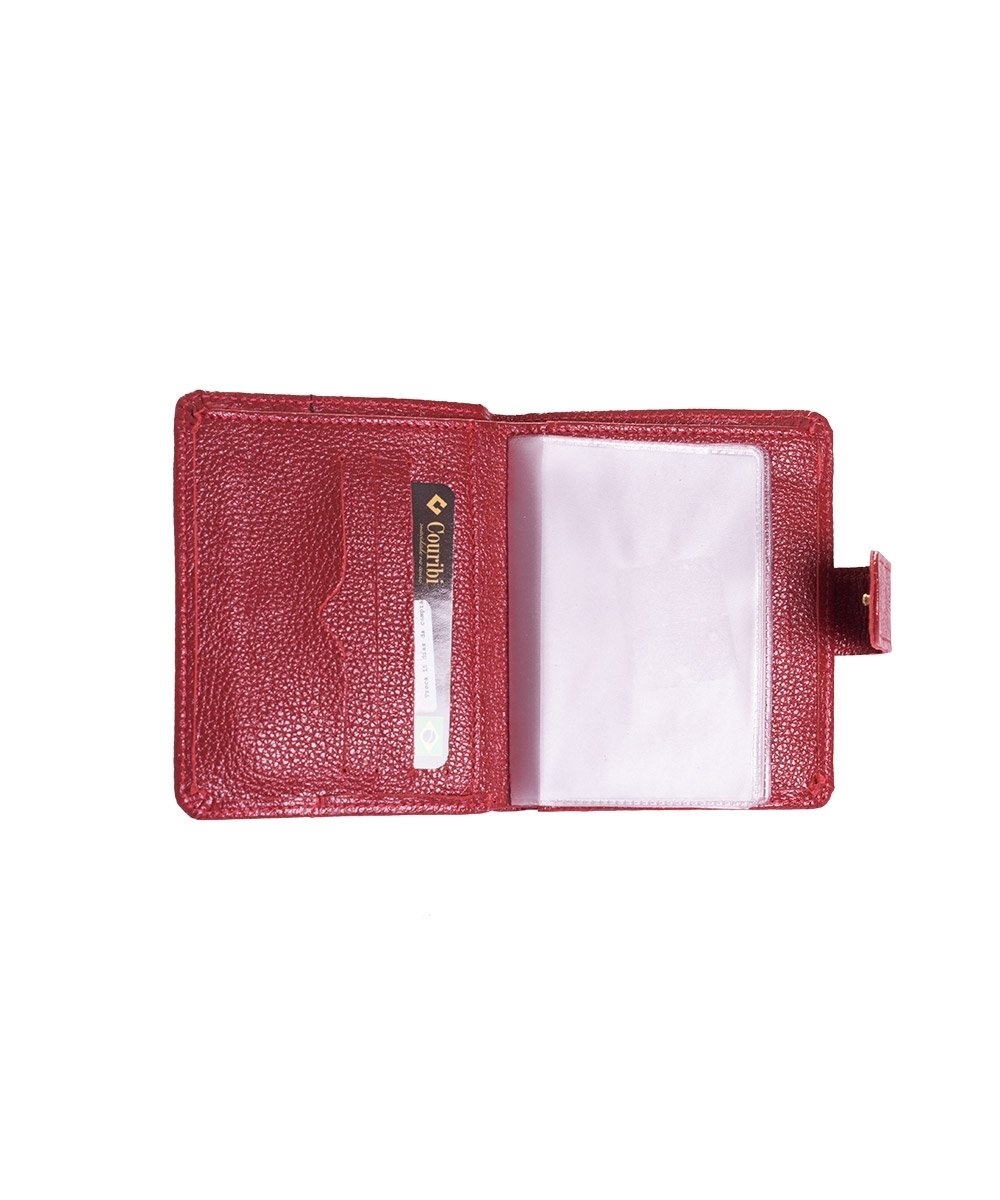 Carteira Feminina Couribi Couro Vermelho Vinho 2