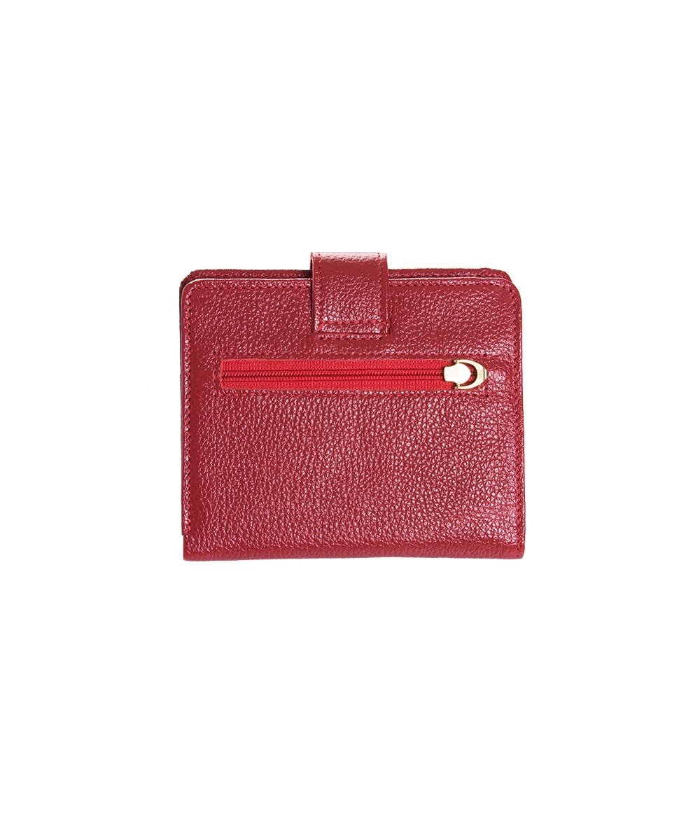 Carteira Feminina Couribi Couro Vermelho Vinho 4