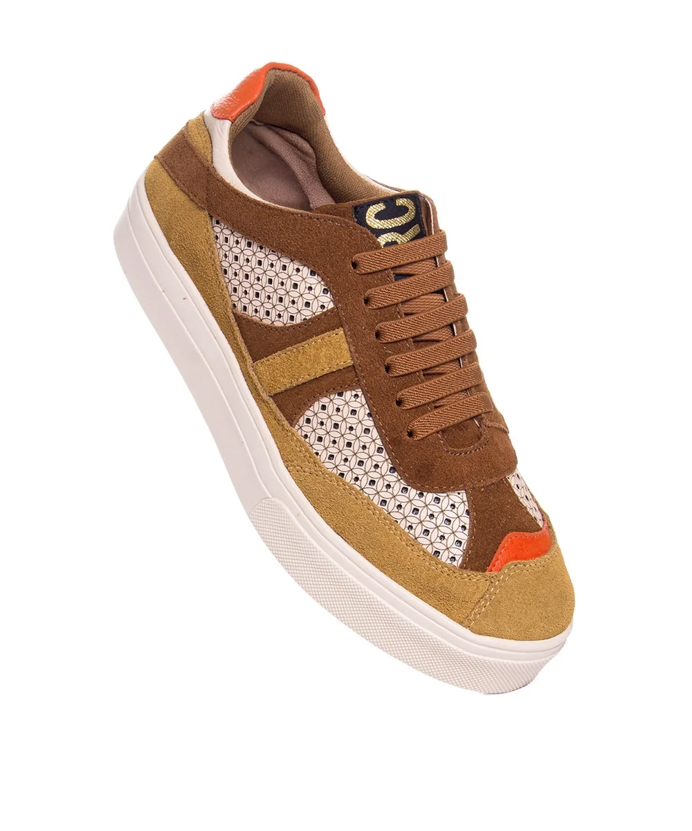 Tênis Feminino Orcade Thai Laser Couro Bege Marrom 2