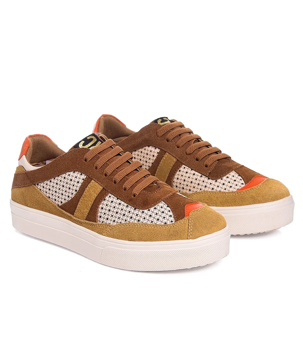 Tênis Feminino Orcade Thai Laser Couro Bege Marrom 3