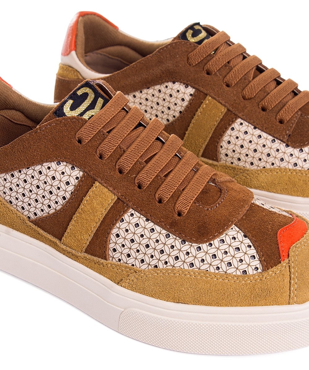 Tênis Feminino Orcade Thai Laser Couro Bege Marrom 4