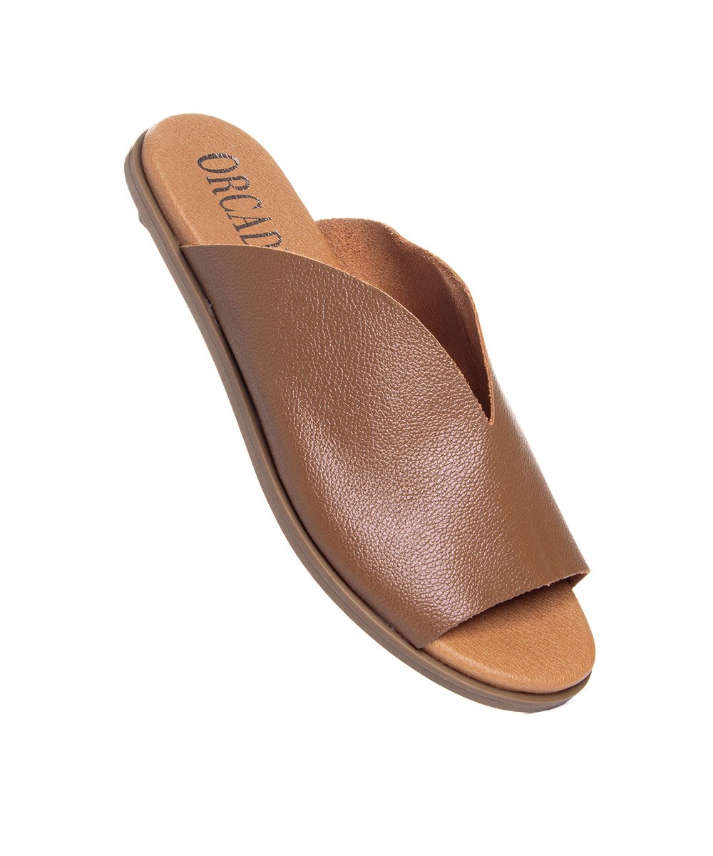 Sandália Orcade Comfy Roma Couro Caramelo Marrom 3