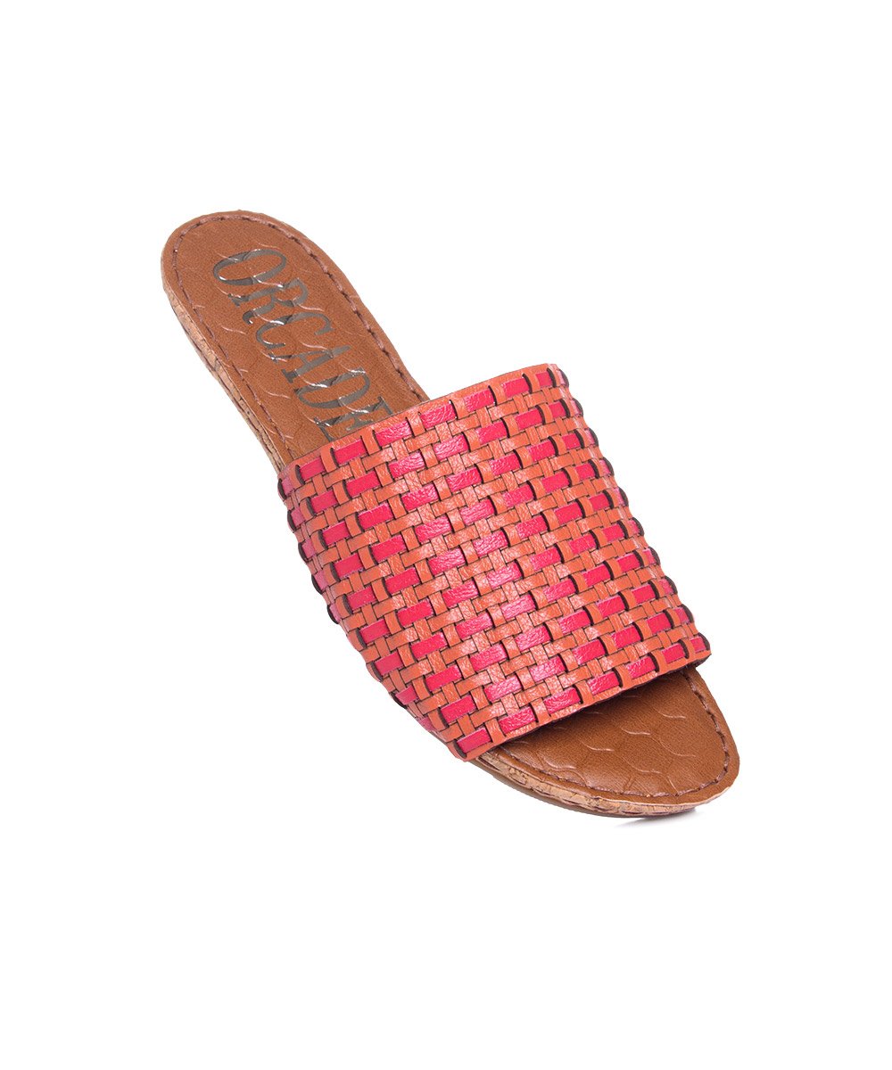 Tamanco Flatform Orcade Tramado Couro Coral Coral 3