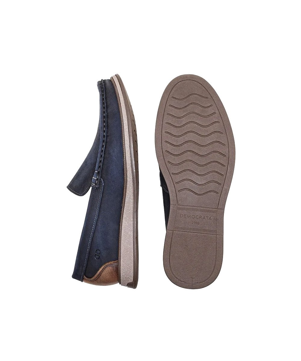 Mocassim Masculino Democrata Nash Couro Marinho Azul Marinho 2