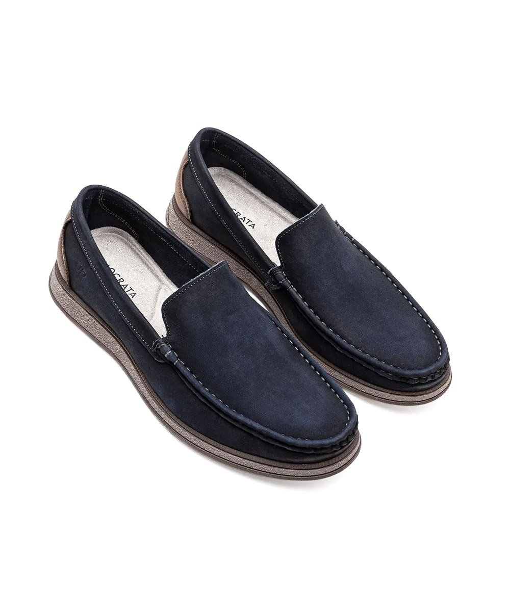 Mocassim Masculino Democrata Nash Couro Marinho Azul Marinho 3